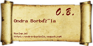 Ondra Borbála névjegykártya